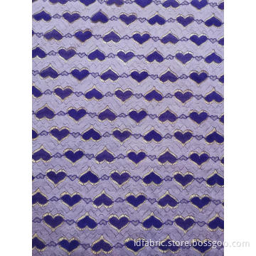 Nylon Baumwolle Herzmuster Cord Lace Stoff